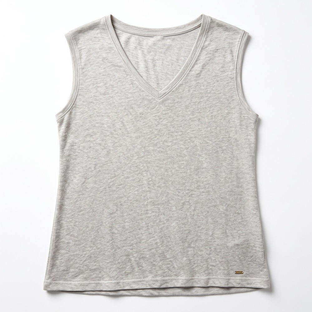 Tommy Hilfiger S/P Cream Gold Linen Sleeveless V-Neck Top Womens Coastal